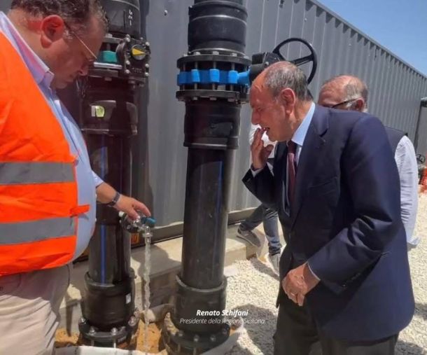 Gela, attivato il nuovo dissalatore: 50 litri d’acqua al secondo per la fascia costiera