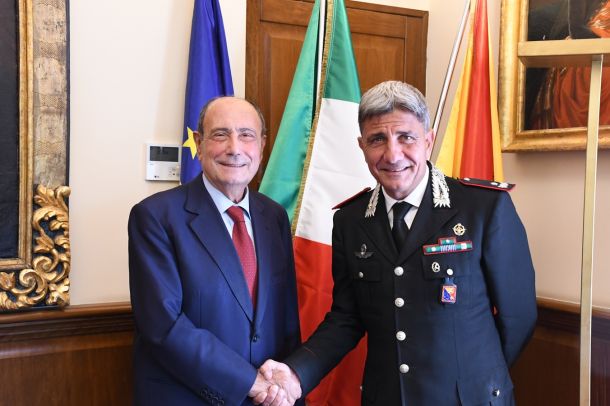 Palazzo d’Orleans, Schifani riceve il neo comandante dei Carabinieri Sicilia Del Monaco